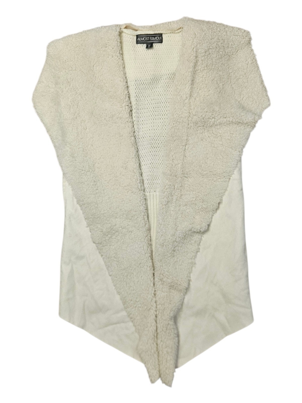 Almost Famous White Sherpa, Knit, & Faux Suede Vest